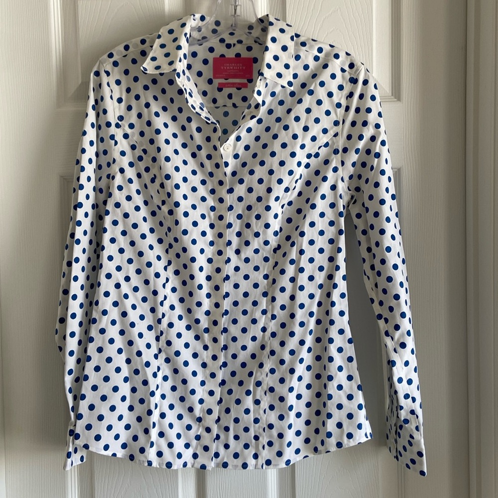 Non-iron fitted button-down shirt